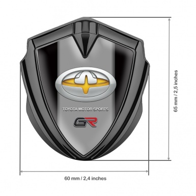 Toyota GR Emblem Trunk Badge Graphite Black Base Yellow Tuning Design