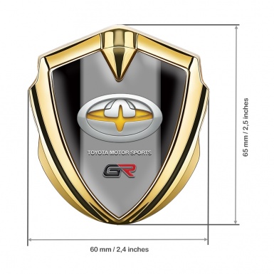 Toyota GR Emblem Trunk Badge Gold Black Base Yellow Tuning Design