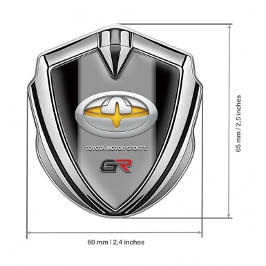 Toyota GR Emblem Trunk Badge Silver Black Base Yellow Tuning Design