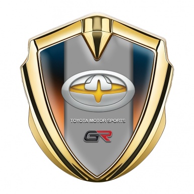 Toyota GR Emblem Self Adhesive Gold Color Gradient Yellow Motif