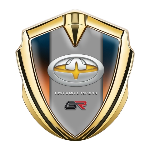 Toyota GR Emblem Self Adhesive Gold Color Gradient Yellow Motif