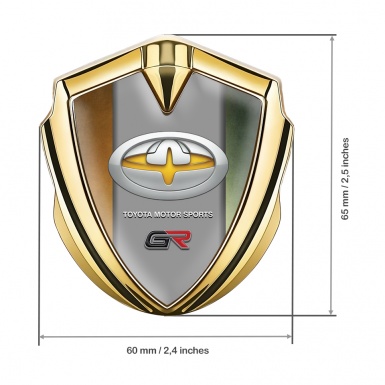 Toyota GR Bodyside Emblem Badge Gold Copper Gradient Tuning Logo