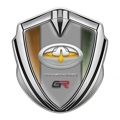 Toyota GR Bodyside Emblem Badge Silver Copper Gradient Tuning Logo