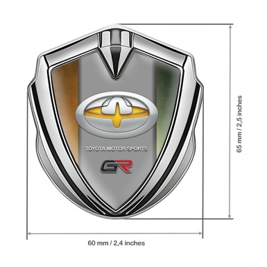 Toyota GR Bodyside Emblem Badge Silver Copper Gradient Tuning Logo