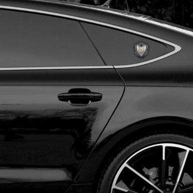 Toyota GR Emblem Car Badge Graphite White Frame Oval Tuning Edition