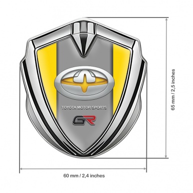 Toyota Bodyside Emblem Self Adhesive Silver Yellow Base Tuning Logo