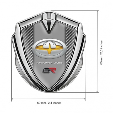 Toyota Metal Emblem Self Adhesive Silver Light Carbon Frame Tuning Logo