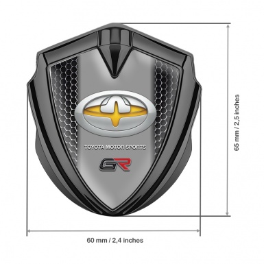 Toyota Metal 3D Domed Emblem Graphite Ruptured Steel Yellow Tuning Logo