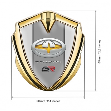 Toyota Bodyside Badge Self Adhesive Gold Moon Grey Base Racing Logo