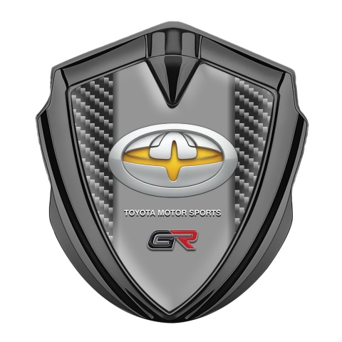 Toyota GR Emblem Badge Self Adhesive Graphite Dark Carbon Yellow Fragment