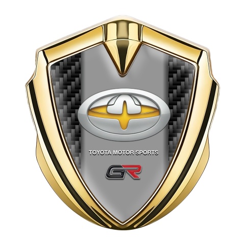 Toyota Bodyside Emblem Badge Gold Black Carbon Base Tuning Logo