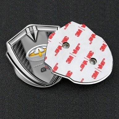 Toyota GR Bodyside Emblem Badge Silver Black Carbon Base Tuning Logo