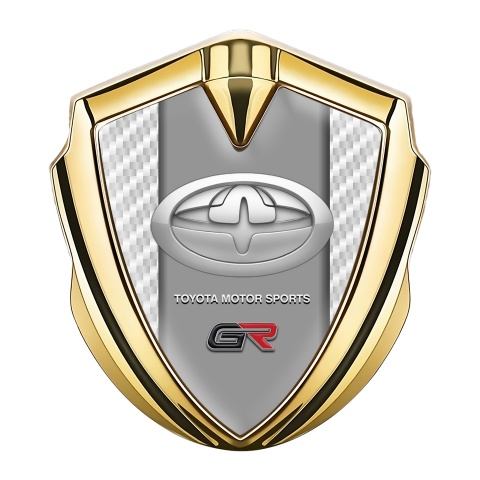 Toyota GR Bodyside Domed Emblem Gold White Carbon Greyscale Motif