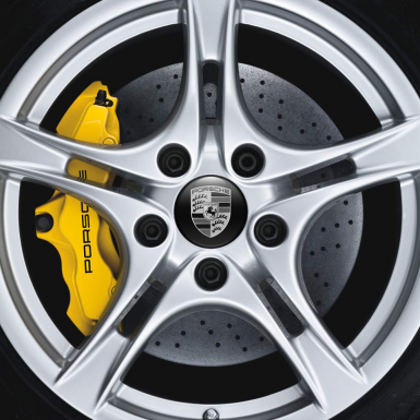Porsche Silicone Stickers Wheel Center Cap Monochrome