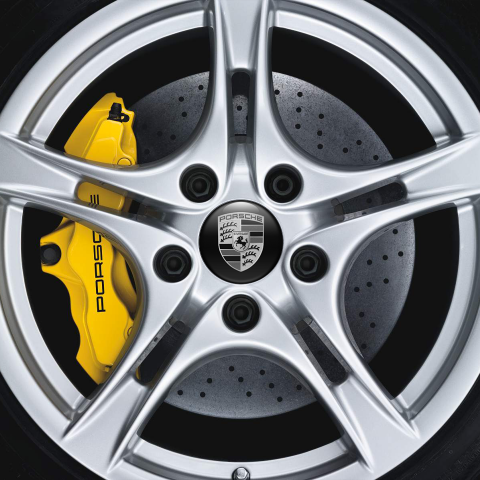 Porsche Silicone Stickers Wheel Center Cap Monochrome