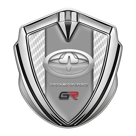 Toyota GR Bodyside Domed Emblem Silver White Carbon Greyscale Motif