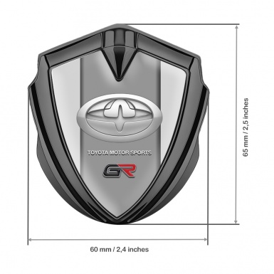 Toyota Metal Emblem Self Adhesive Graphite Moon Grey Modern Tuning Logo