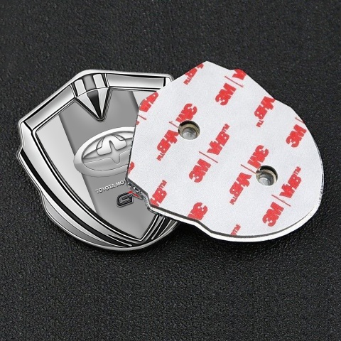 Toyota Metal Emblem Self Adhesive Silver Moon Grey Modern Tuning Logo