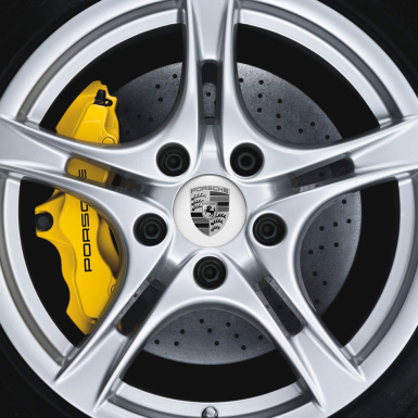 Porsche Silicone Stickers Wheel Center Cap White Monochrome