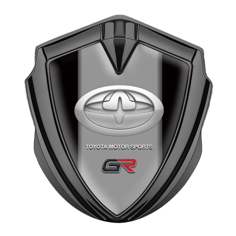Toyota GR Fender Emblem Badge Graphite Black Noir Grey Racing Logo