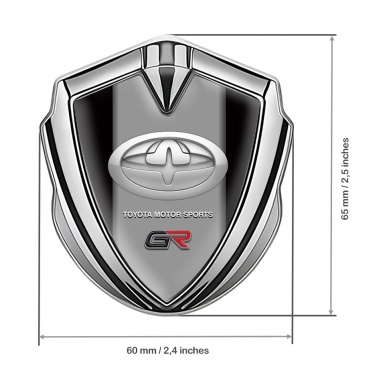 Toyota GR Fender Emblem Badge Silver Black Noir Grey Racing Logo