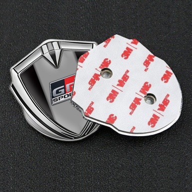 Toyota GR Emblem Trunk Badge Silver Black Base Red Sport Division