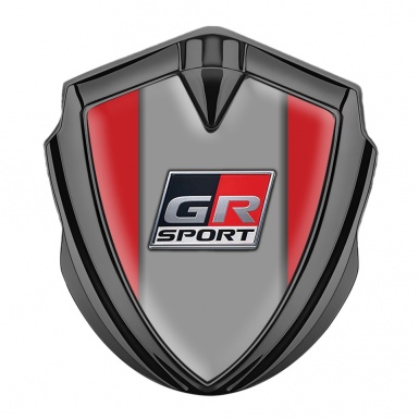 Toyota GR Bodyside Emblem Badge Graphite Red Background Sport Motif