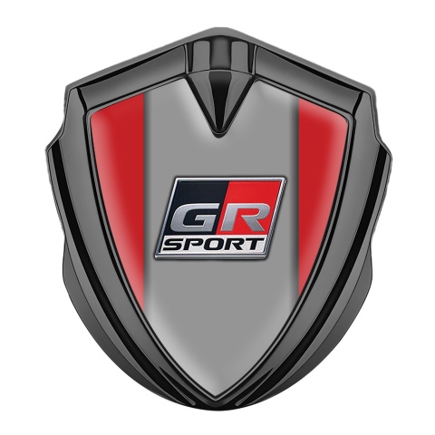 Toyota GR Bodyside Emblem Badge Graphite Red Background Sport Motif