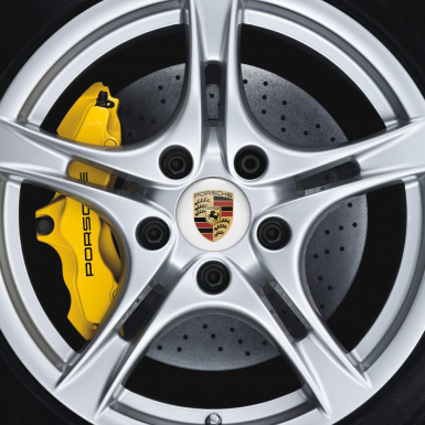 Porsche Silicone Stickers Wheel Center Cap White