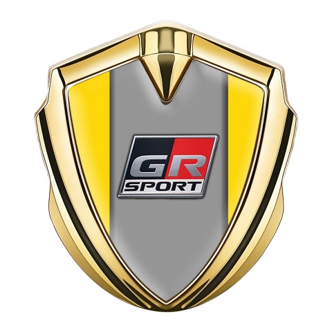 Toyota GR Trunk Emblem Badge Gold Yellow Frame Grey Center Design