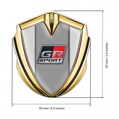 Toyota Bodyside Emblem Self Adhesive Gold Grey Frame Chrome Sport