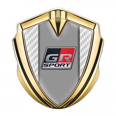 Toyota GR Bodyside Badge Self Adhesive Gold White Carbon Sport Edition