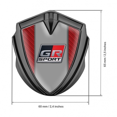 Toyota GR Emblem Badge Self Adhesive Graphite Red Carbon Sport Variant