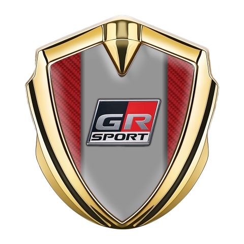 Toyota GR Emblem Badge Self Adhesive Gold Red Carbon Sport Variant