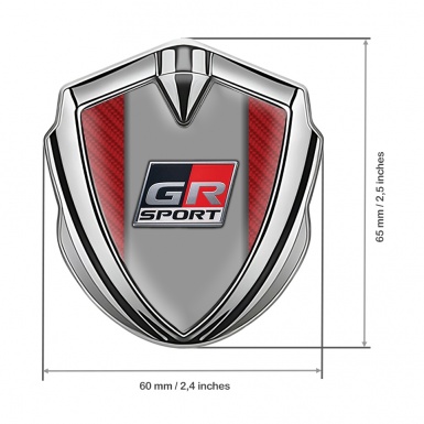 Toyota GR Emblem Badge Self Adhesive Silver Red Carbon Sport Variant