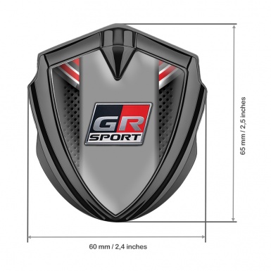 Toyota GR Emblem Trunk Badge Graphite Dark Mesh Red Crest Sport Design