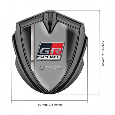 Toyota GR Emblem Car Badge Graphite Modern Base White Stripe Sport Motif