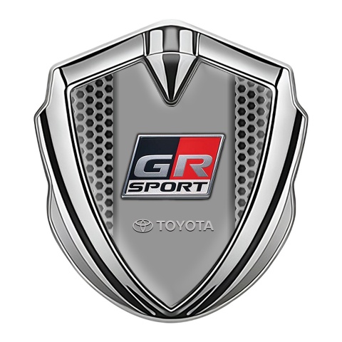 Toyota GR Bodyside Domed Emblem Silver Honeycomb Pattern Sport Edition