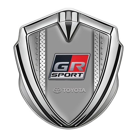 Toyota Metal Emblem Self Adhesive Silver Industrial Frame Racing Edition