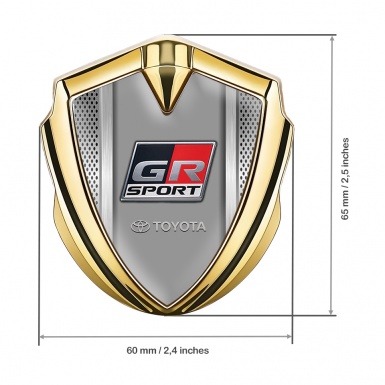 Toyota GR Metal 3D Domed Emblem Gold Steel Grate Sport Logo Variant