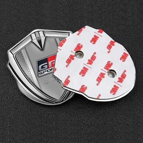 Toyota GR Metal 3D Domed Emblem Silver Steel Grate Sport Logo Variant