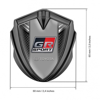 Toyota GR Fender Emblem Badge Graphite Grey Ribbons Sport Logo Design