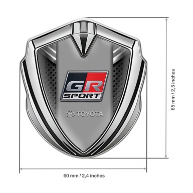 Toyota GR Fender Emblem Badge Silver Grey Ribbons Sport Logo Design
