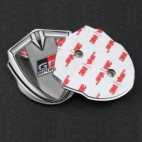 Toyota GR Emblem Trunk Badge Silver Black White Elements Racing Logo