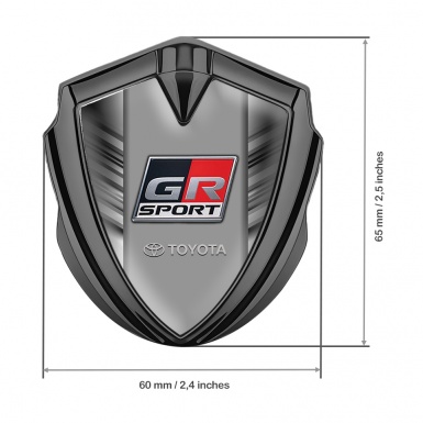 Toyota GR Emblem Self Adhesive Graphite Grey Stripes Frame Sport Edition
