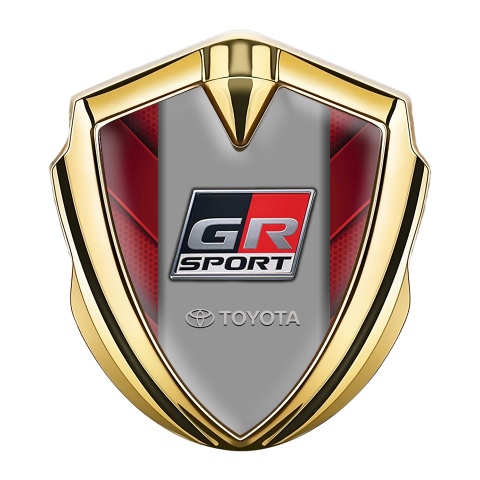 Toyota  GR Bodyside Emblem Badge Gold Crimson Hex Sport Variant