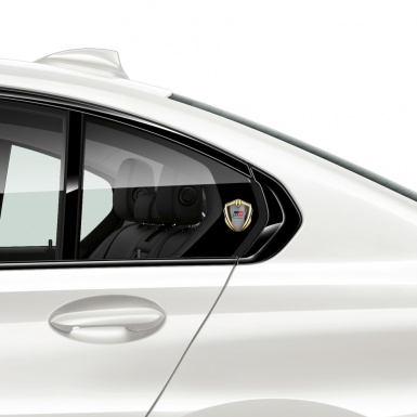 Toyota GR Bodyside Domed Emblem Gold Grey Stripes Frame Sport Motif