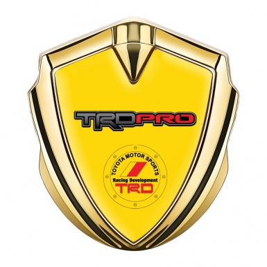 Toyota TRD Metal Emblem Self Adhesive Gold Yellow Back Circle Design