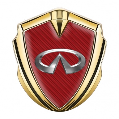 Infiniti Emblem Trunk Badge Gold Crimson Carbon Big Metallic Edition