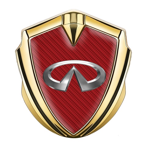 Infiniti Emblem Trunk Badge Gold Crimson Carbon Big Metallic Edition